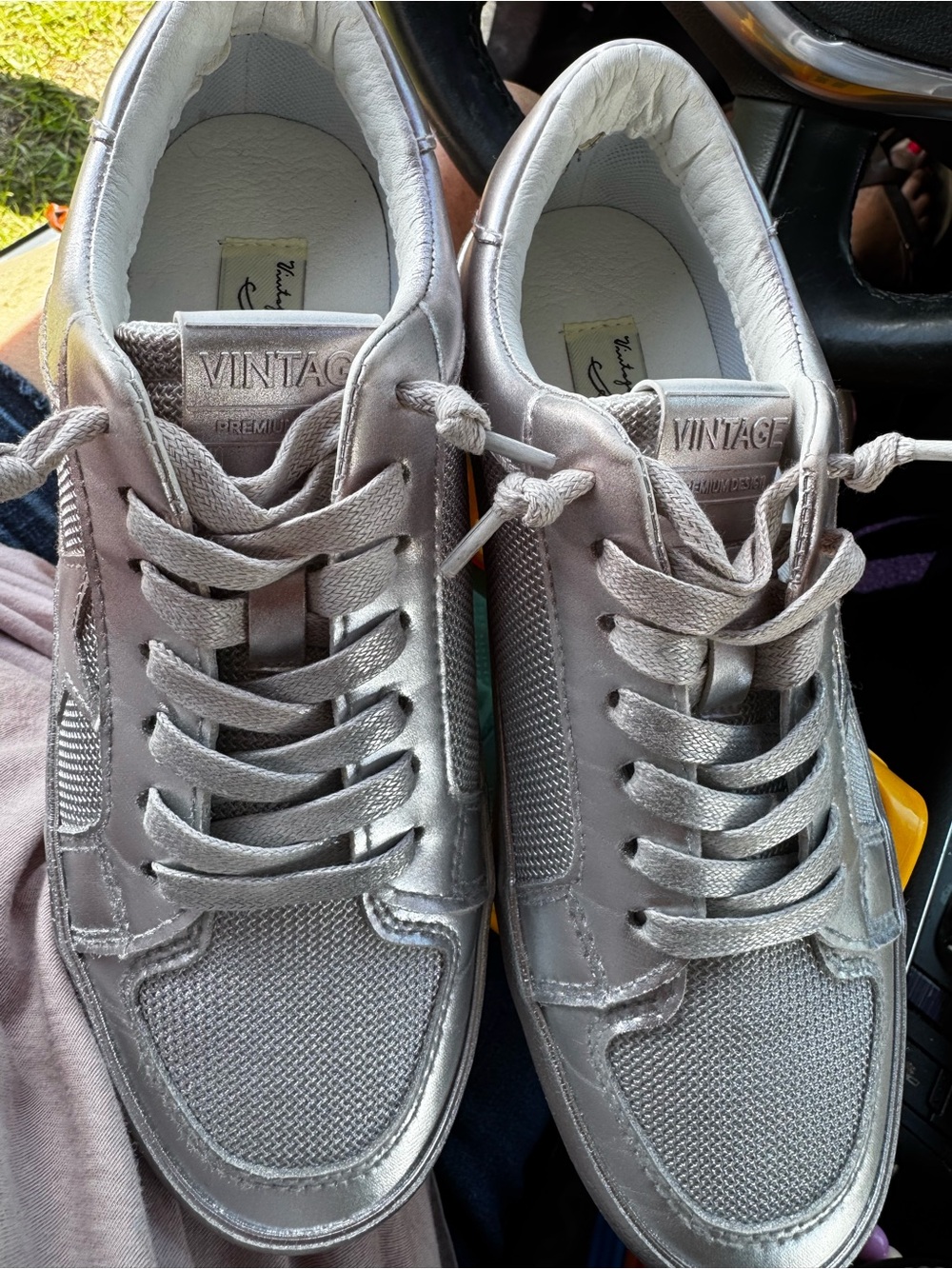 Vintage Silver woman’s  Lace-Up Sneakers